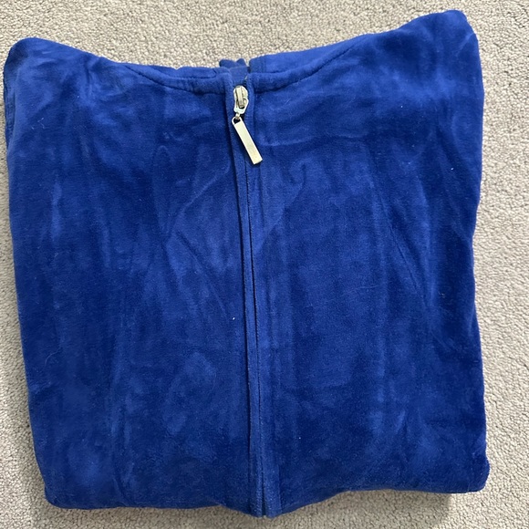 Zenana Outfitters | zip up hoodie blue velvet - Picture 3 of 4